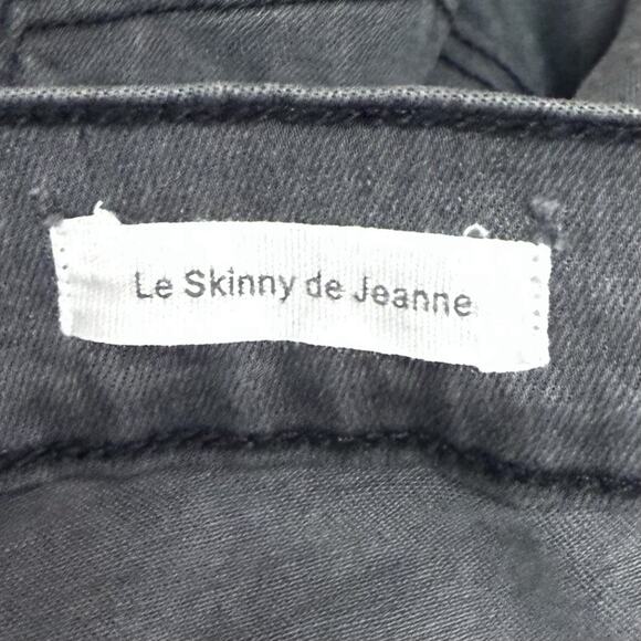 Frame Le Skinny De Jeanne Jeans Women's 25 Gray Distressed Stretchy Zip Up Pants - Picture 5 of 12